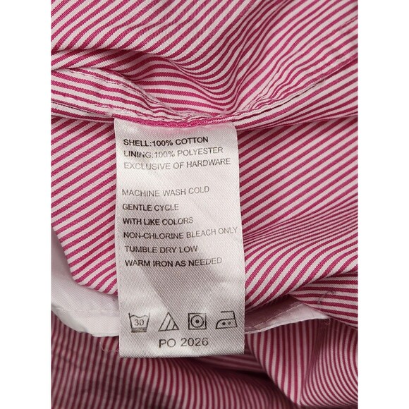 SCOTTeVEST SeV Pink Striped Zip Pockets Cotton TEC Button Down Shirt Men's Sz M - Picture 8 of 8
